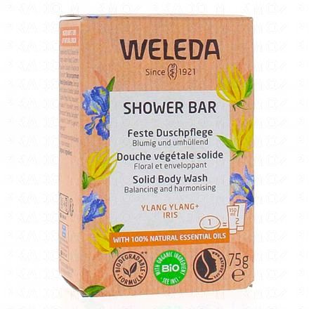 WELEDA Shower bar - Douche végétale solide géranium ylang ylnag iris bio 75g