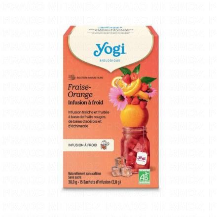 YOGI TEA Infusions &agrave; Froid Fraise Orange Bio x15 sachets
