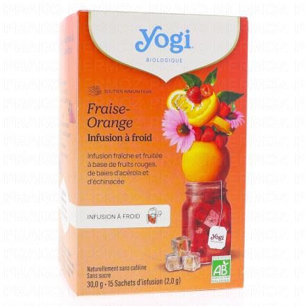 YOGI TEA Infusions à Froid Fraise Orange Bio x15 sachets