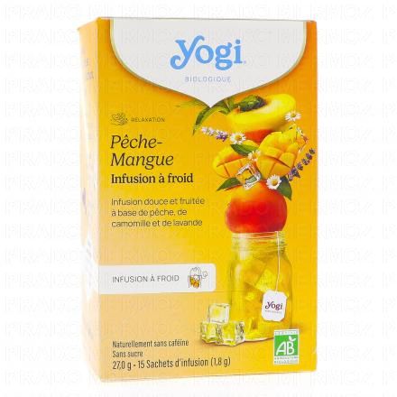 YOGI TEA Infusions &agrave; Froid P&ecirc;che Mangue Bio x15 sachets