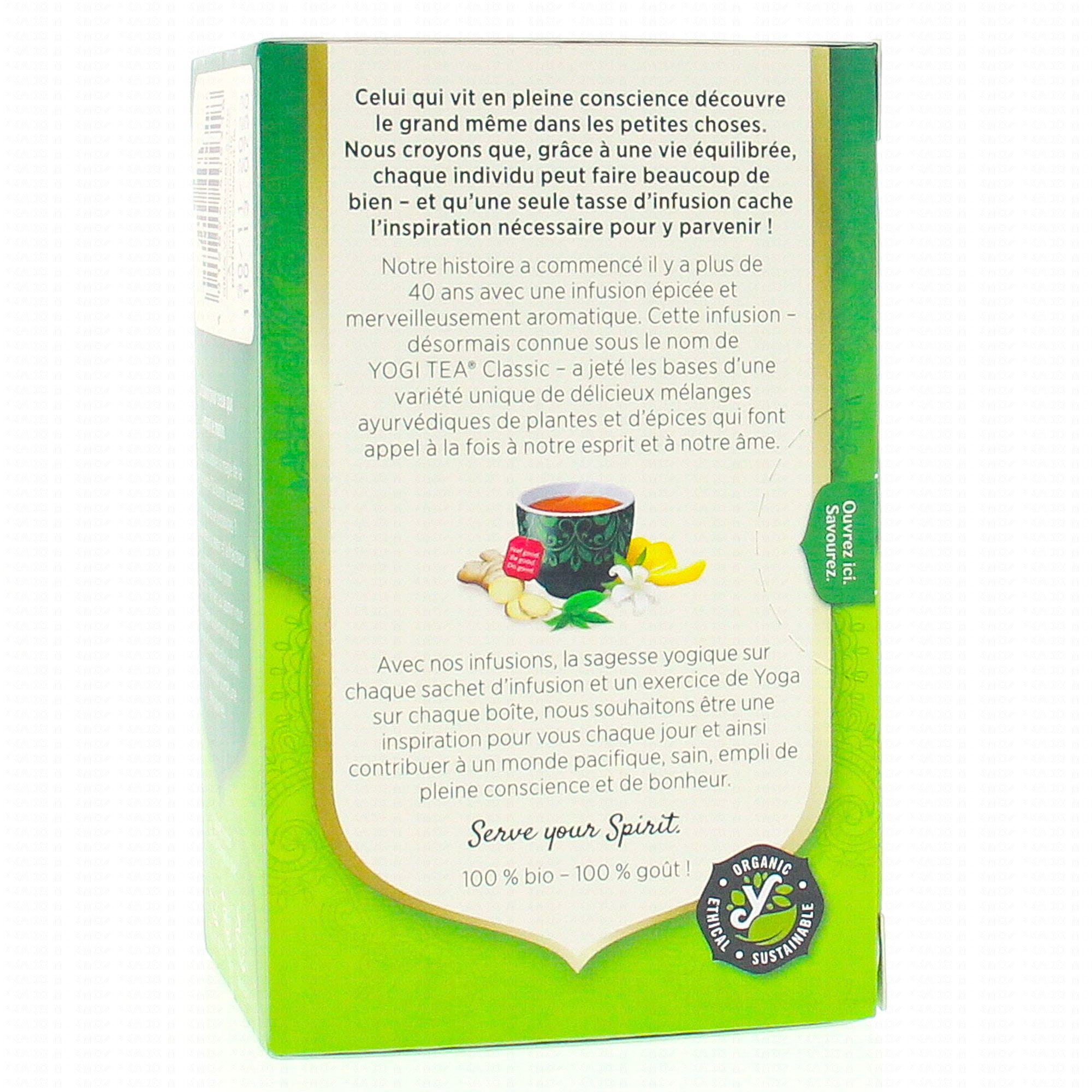 YOGI TEA Thé Vert au Jasmin 17 sachets Parapharmacie Prado Mermoz