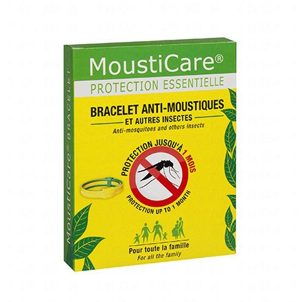 MOUSTICARE bracelet anti-moustiques et autres insectes (jaune et vert)