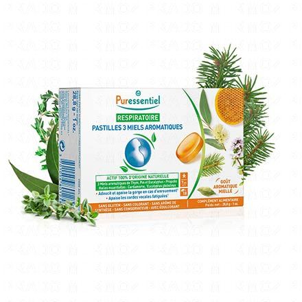 PURESSENTIEL Respiratoire Pastilles aux 3 Miels Aromatiques 18 pastilles