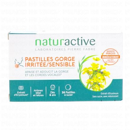 NATURACTIVE Pastilles gorge irritée/sensible arômes Miel et Mûre sans sucre