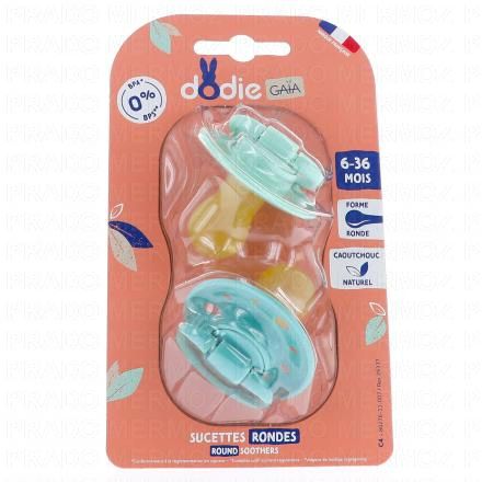 DODIE Gaïa - Sucettes duo ronde 6-36 mois (vert / vert pastel)