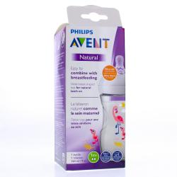 AVENT Biberon natural tétine silicone flament rose