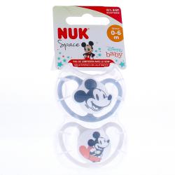 NUK Space Disney Baby Sucettes 0-6mois x2 mickey