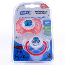 DODIE Monsieur Madame Sucettes anatomiques +6mois x2 madame risette