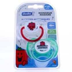 DODIE Monsieur Madame Sucettes anatomiques +18mois x2 monsieur costaud