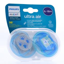 AVENT Ultra Air - Sucettes 6-18 mois ours bleu