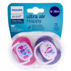 AVENT Ultra Air - Sucettes 6-18 mois i love papa rose
