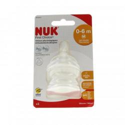 NUK First Choice - Tétines physiologiques pour biberon 0-6mois taille m