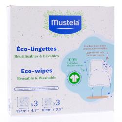 MUSTELA Kit éco-lingettes réutilisables et lavables recharge 2x3 lingettes