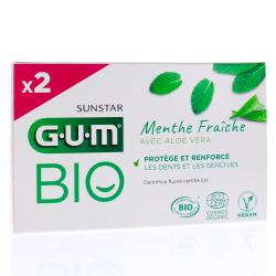 GUM Dentifrice Menthe fraîche aloe vera bio tube lot de 2 * 75ml