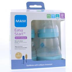 MAM Easy Start Anti-Colique biberon débit 1 160ml lot de 2 bleu couleur de la nature