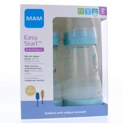 MAM Easy Start Anti-Colique biberon débit 2 260ml lot de 2 * bleu couleur de la nature