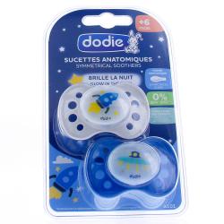 DODIE Sucettes anatomiques nuit +6mois bleu n°a101