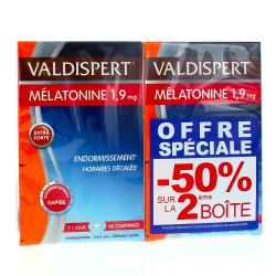 VALDISPERT Mélatonine 1.9 mg orodispersibles offre spéciale -50% sur la 2ème boite