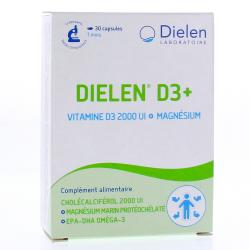 DIELEN D3+ Vitamine D3 2000ui + magnésium x30 comprimés