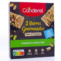 CANDEREL 3 barres gourmandes peanuts et pistaches 3*31g