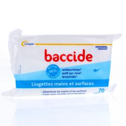 COOPER Baccide lingettes mains et surfaces 70 lingettes