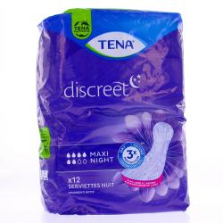 TENA Discreet Serviettes hygiéniques maxi night x12