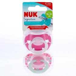 NUK Signature - Sucettes x2 18-36 mois rose