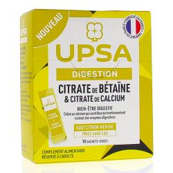 UPSA Digestion - Citrate de bétaïne 400mg et de calcium 120mg x10 sachets