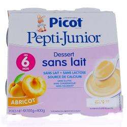 PICOT Pepti-Junior Crème dessert sans lait saveur abricot 4x100g