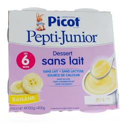 PICOT Pepti-Junior Crème dessert sans lait saveur banane 4x100g