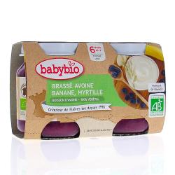 BABYBIO Brassé avoine banane et myrtille bio +6mois 2x130g