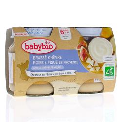 BABYBIO Brassé chèvre poire et figue bio +6mois 2x130g