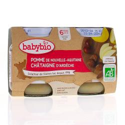 BABYBIO Fruits - Petits pots pomme / châtaigne dès 4 mois 2x130g