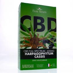 FLORA NATURA CBD full spectre 600mg harpagophytum cassis x20 ampoules 15ml