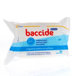 COOPER Baccide lingettes mains et surfaces 32 lingettes
