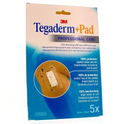 3M Tegaderm+Pad Professional care Pansement transparent avec compresse 5 pansements 9cm x 15cm