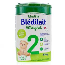 BLEDINA Blédilait Blédigest 2ème âge de 6 à 12 mois 820g