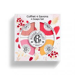 ROGER & GALLET Coffret 4 savons Fleur de Figuier, Gingembre Rouge, Bois d'Orange, Rose