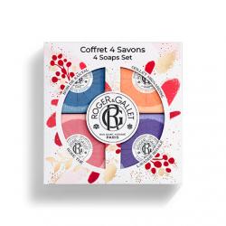 ROGER & GALLET Coffret 4 savons Lavande, Œillet, Boise de Santal, Rose