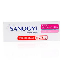 SANOGYL Dentifrice rose soin gencives sensibles lot de 2 tubes de 75 ml