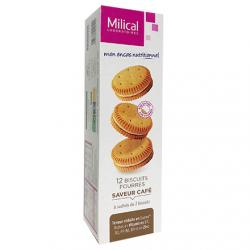 MILICAL Biscuits diététiques hyperprotéinés goût café x 12