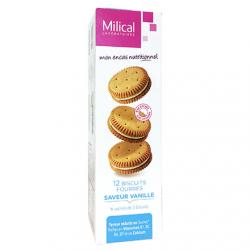 MILICAL Biscuits diététiques hyperprotéinés goût vanille x 12
