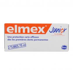 ELMEX Dentifrice junior 7 à 12 ans lot de 2 tubes 75ml