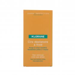 KLORANE Cire dépilatoire à froid visage / zone sensible 6 bandes
