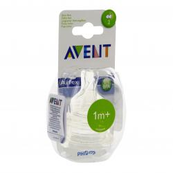 AVENT Tétine silicone débit lent lot de 2