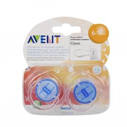 AVENT Sucette sans bpa silicone 6 à 18mois orthodontique lot de 2
