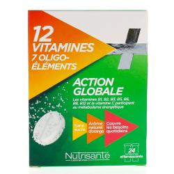 NUTRISANTE Comprimés effervescents 12 vitamines+ 7 oligo elements 24 comprimés