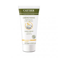CATTIER Crème mains à l'argile blanche bio tube 75ml