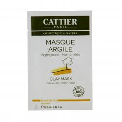CATTIER Masque bio argile jaune hamamélis peaux sèches sachet 12,5ml