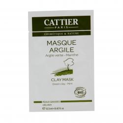 CATTIER Masque bio argile verte menthe peaux grasses sachet 12,5ml
